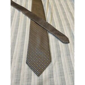 Lancetti Gold Pink Check Tie 58L 3.75W 100% Seta Silk Italy necktie L#0054